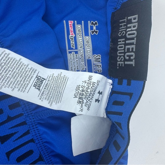 Under Armour Royal Blue Geometric compression Pants - Picture 3 of 11